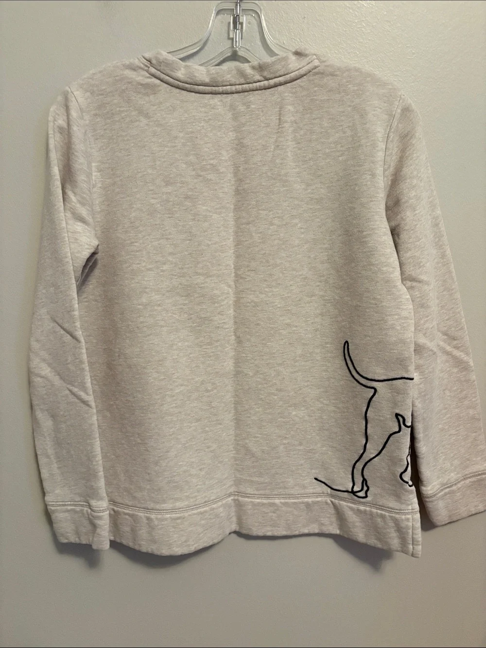 Talbots Light Cream Sweatshirt with Black Dog Outline